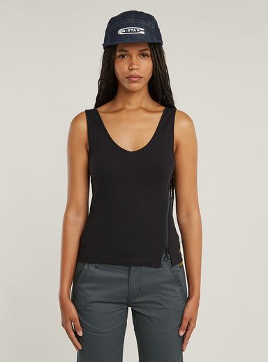 Asymmetrical Zip Slim Tank Top